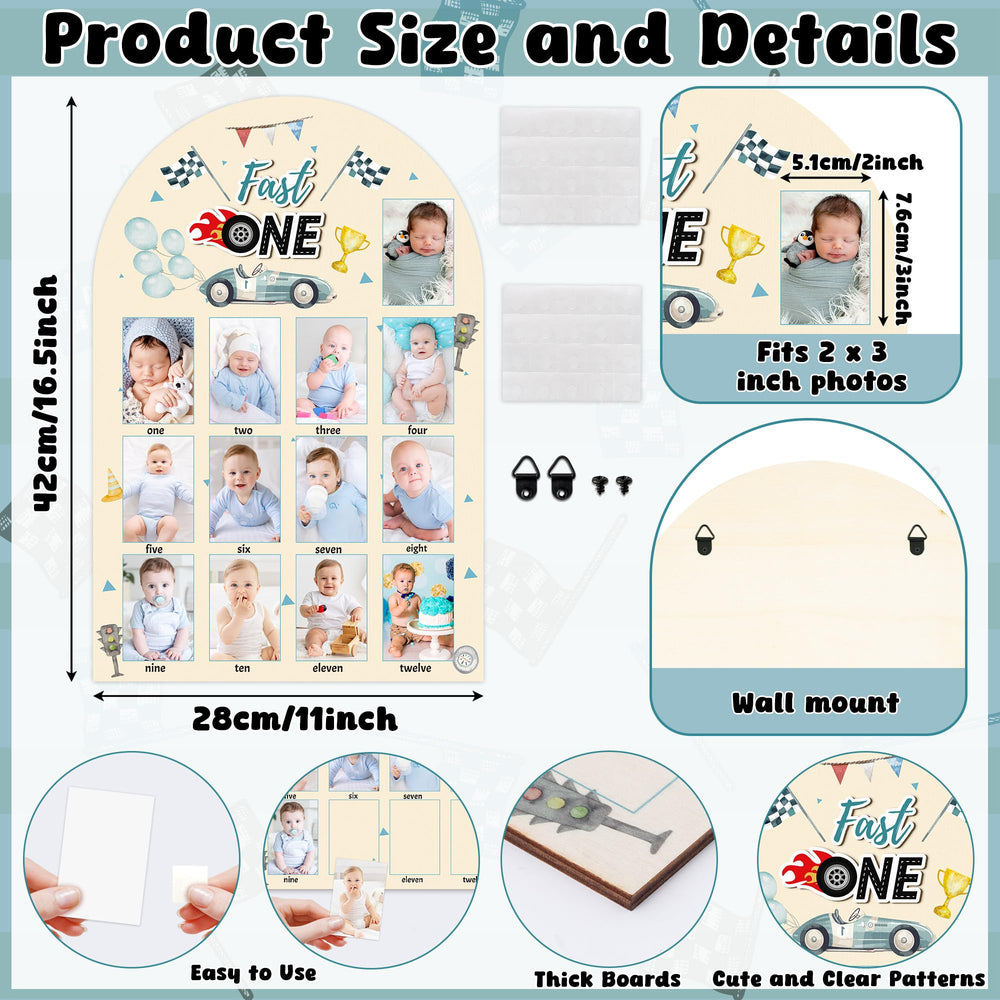R HORSE 12-slot board for easily arranging baby's 12 milestone photos.