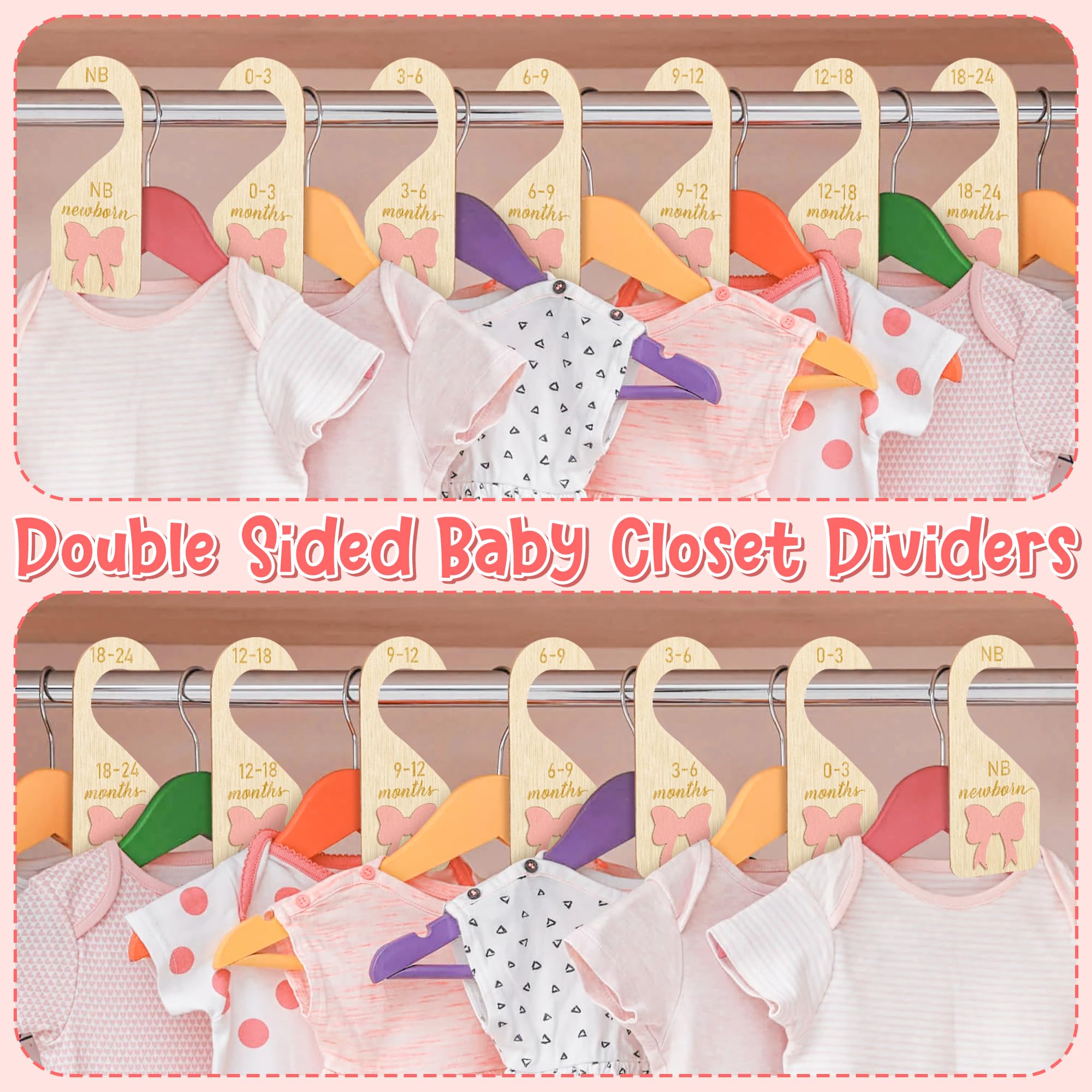 R HORSE 3D pink bow detail adds charm while organizing baby clothes.