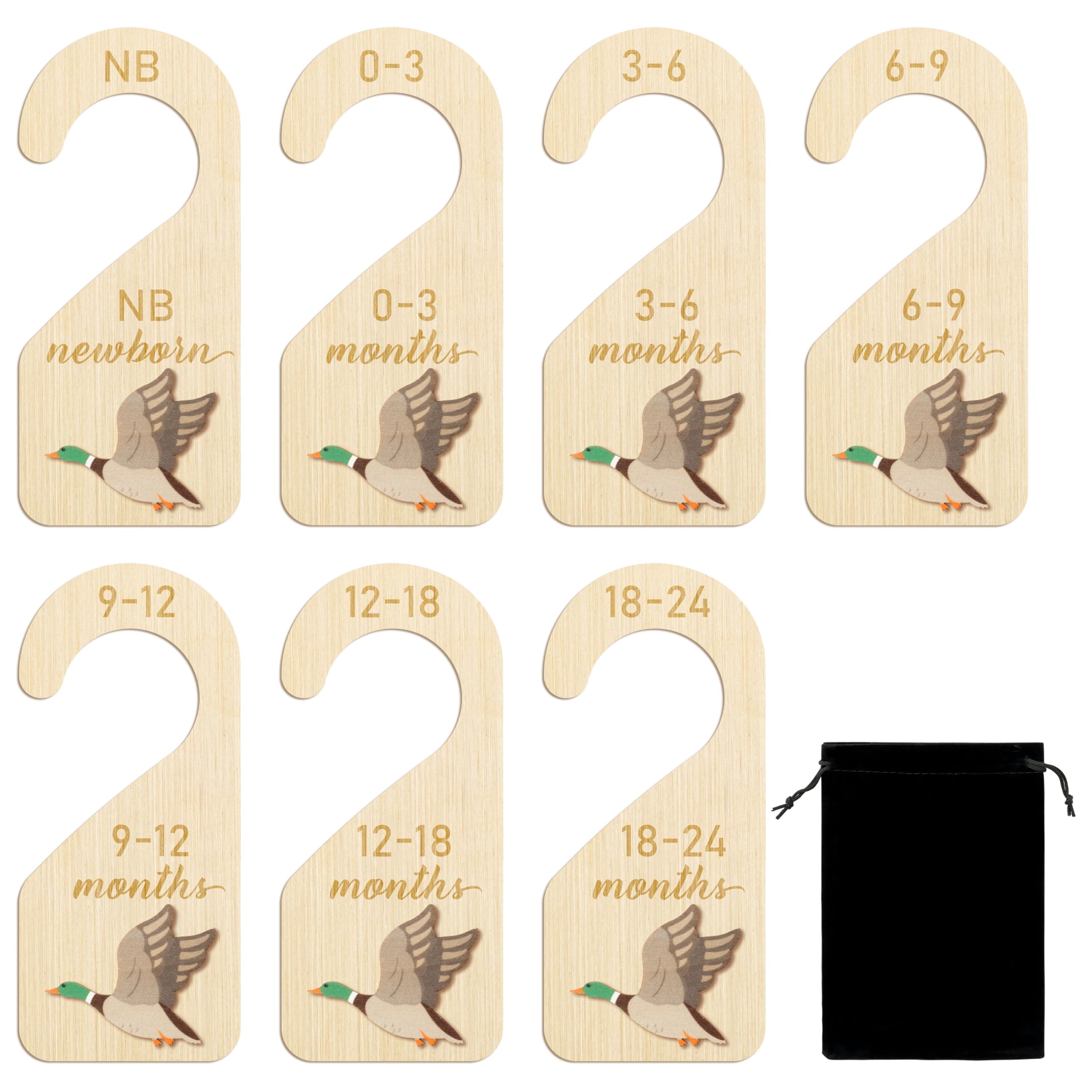 R HORSE 3D mallard duck closet divider front view shows quick size sorting.