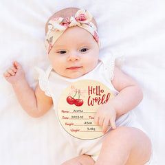 R HORSE Cherry Pink Bow design on the baby announcement sign