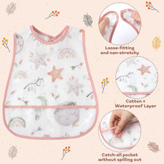 R HORSE adjustable snap bibs ensure secure fit for growing babies.