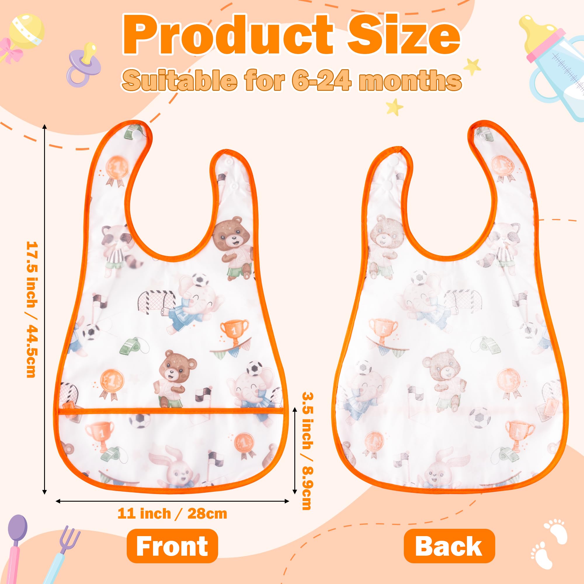 R HORSE bib with animal pattern on blue-purple background protects clothes from drool
