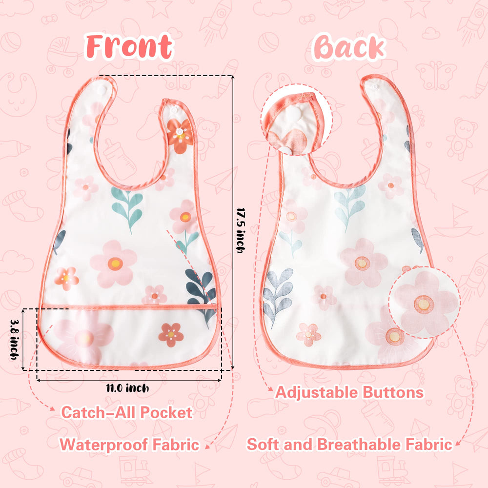 R HORSE bib with adjustable side snaps fits growing infants securely.