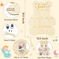 R HORSE baby photo display with twine and hooks ideal for hanging memories.