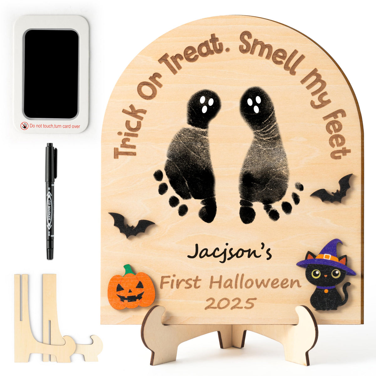 R HORSE DIY Halloween footprint sign for cherished nursery memory