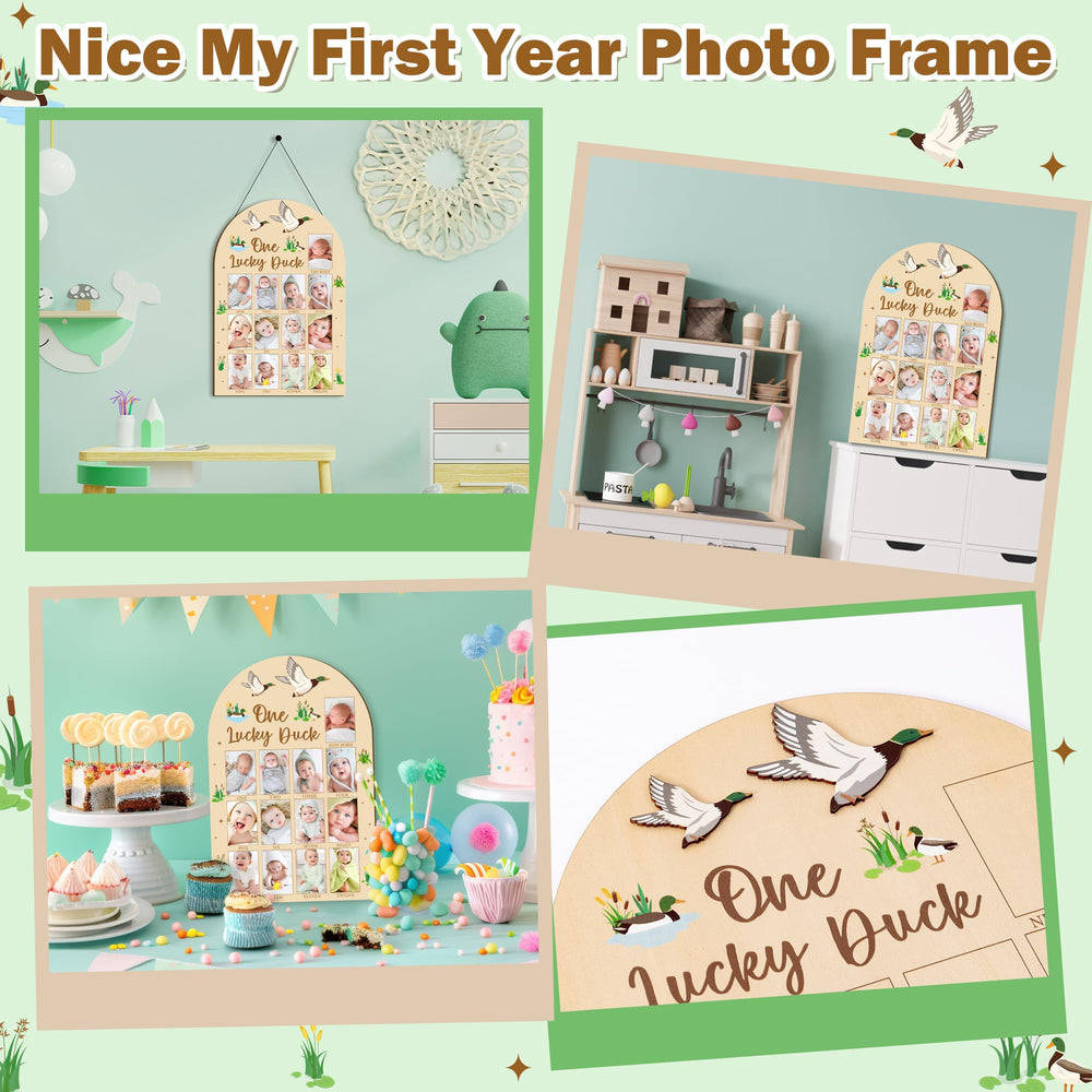 R HORSE first birthday photo display highlights monthly milestones.