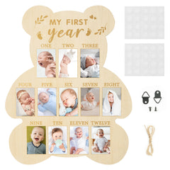 R HORSE first year photo display bear board showcases baby milestones as a keepsake.