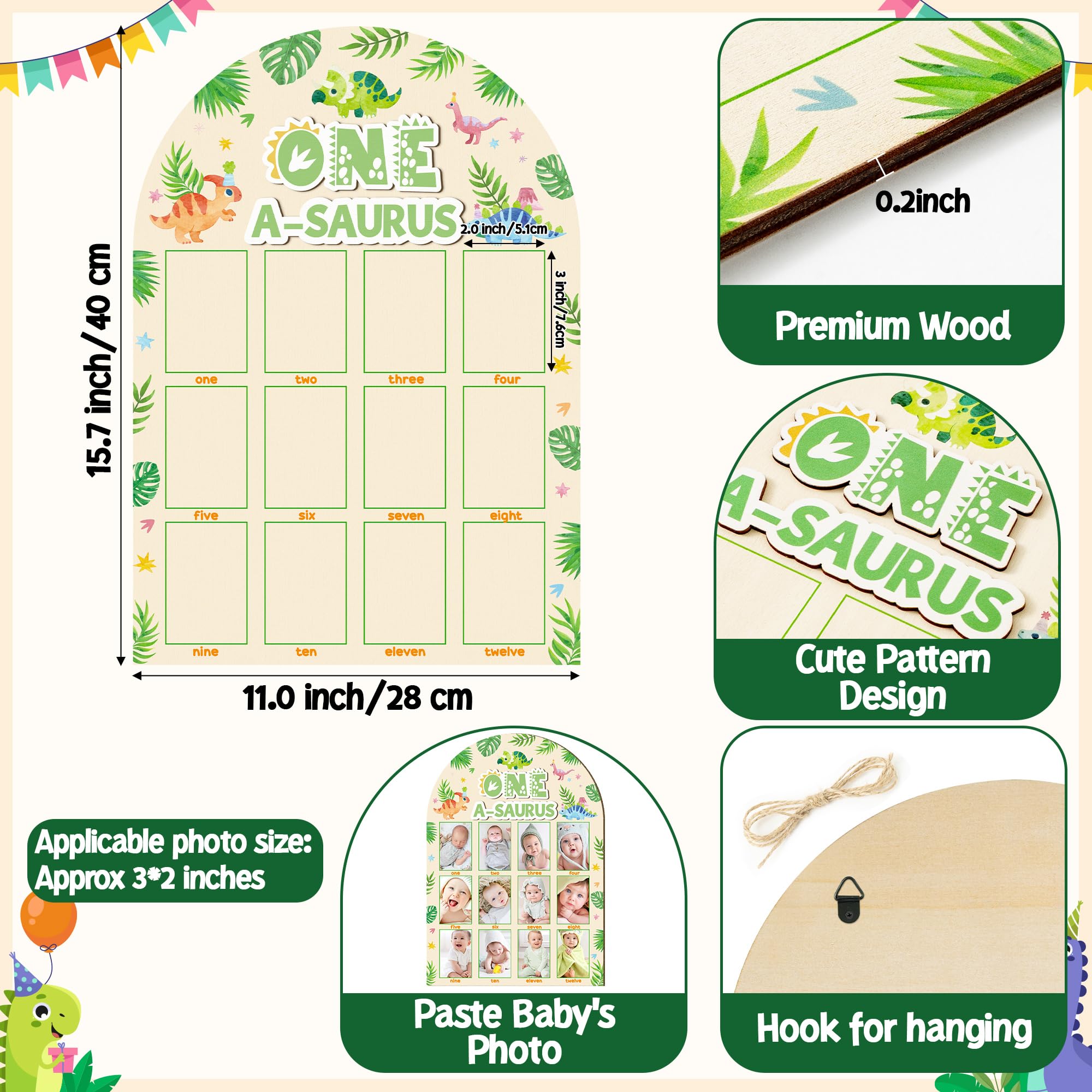 R HORSE monthly milestone frame on wood for nursery memory keeping.