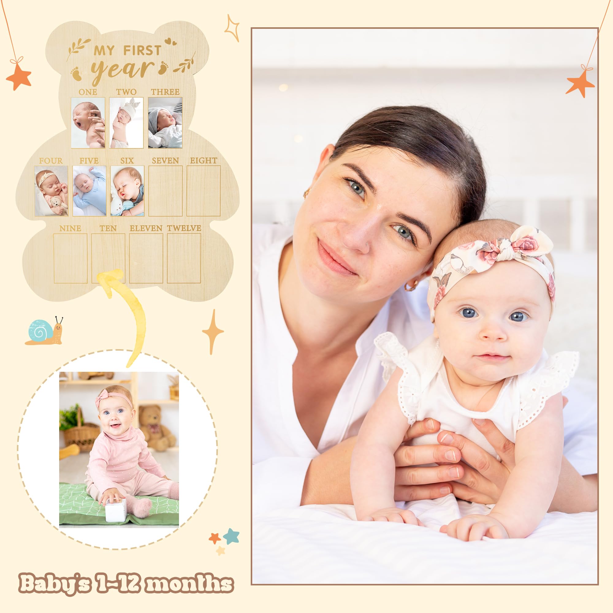 R HORSE perfect baby shower gift with a precious first year memory board.