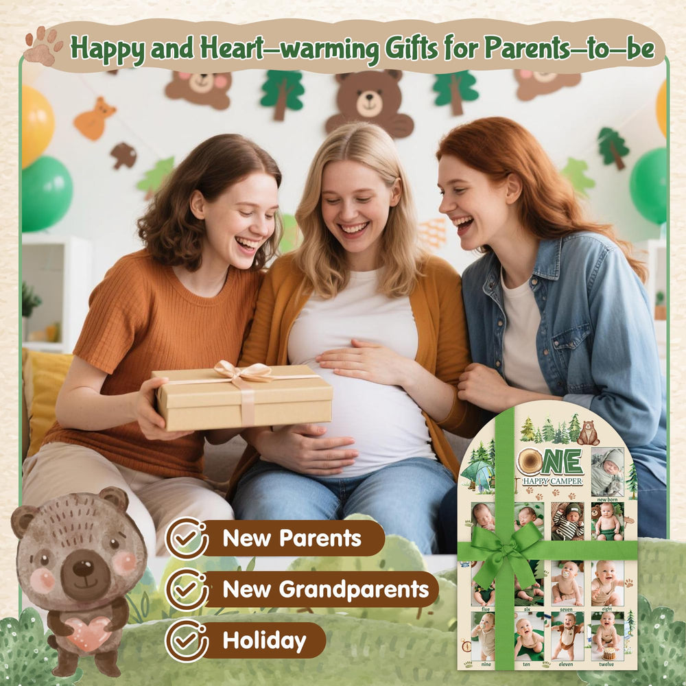 R HORSE sturdy natural wood frame preserves baby milestones.