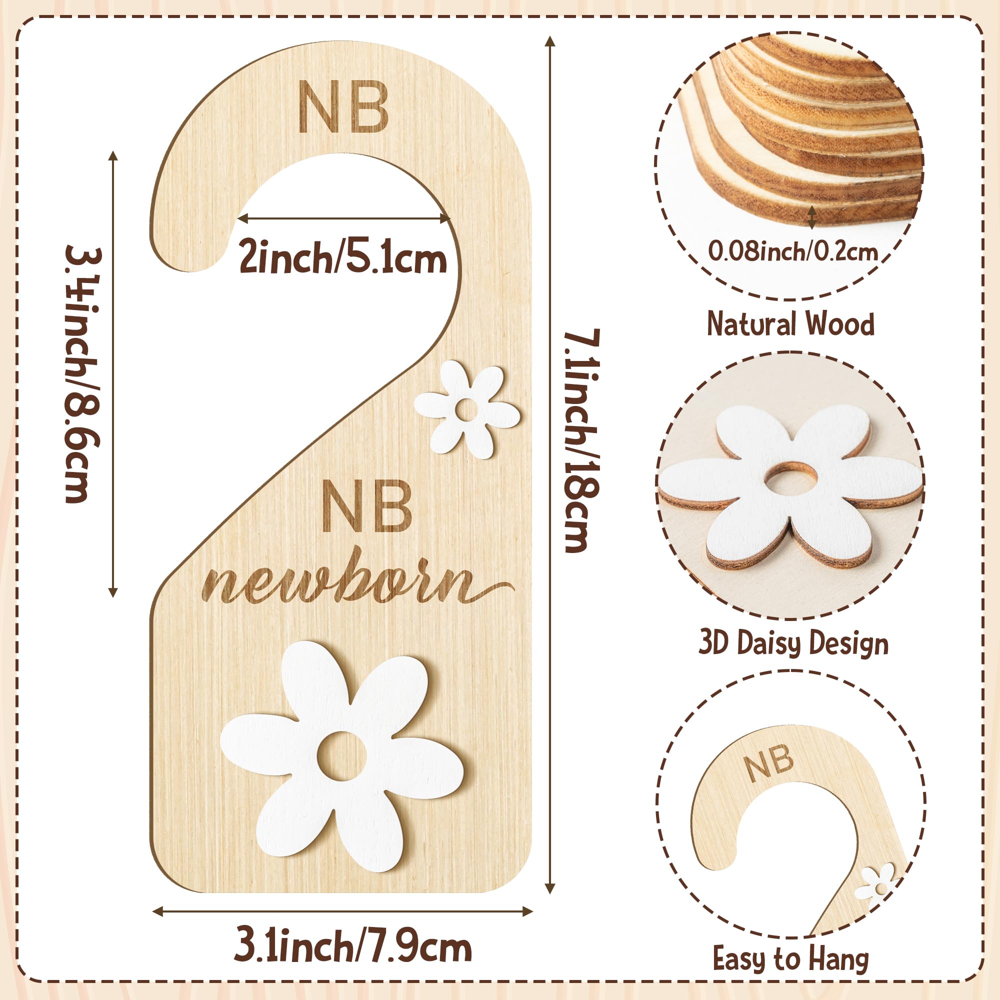R HORSE closet divider closeup shows smooth wood and craftsmanship for baby clothes.