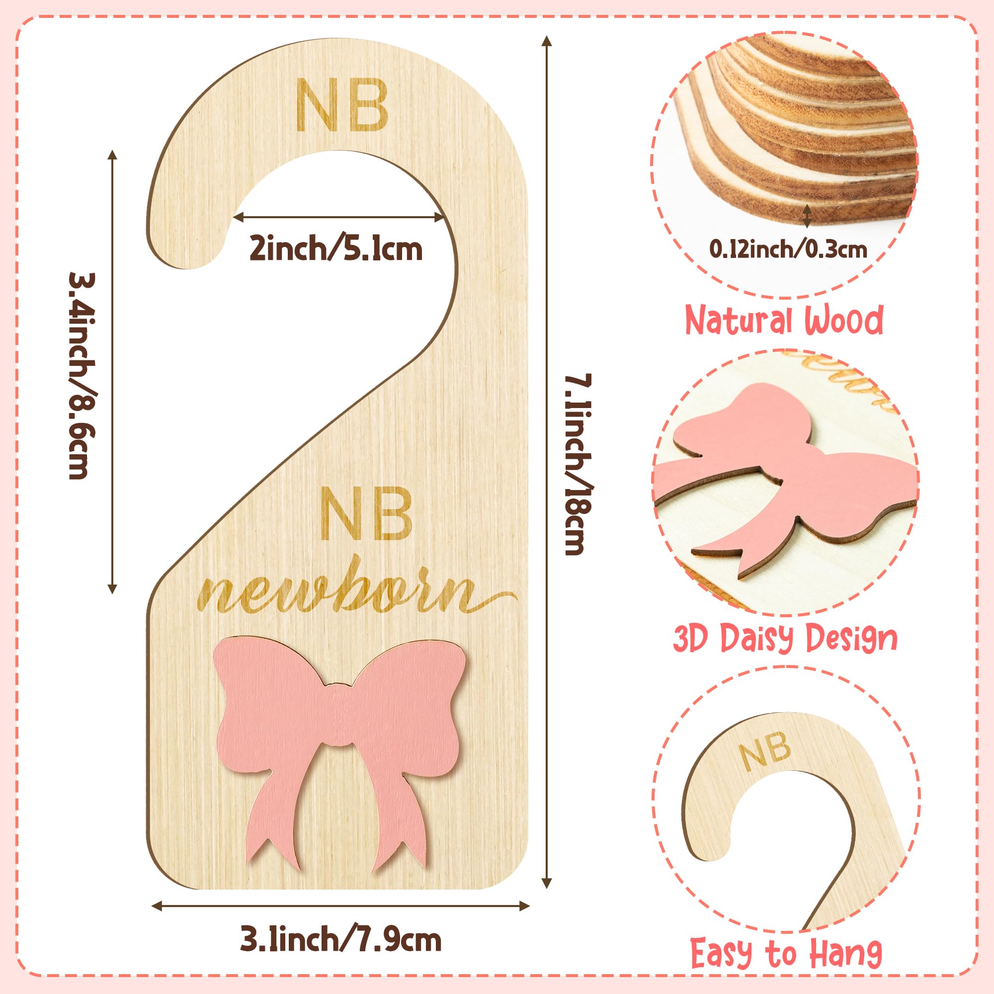 R HORSE wooden baby closet dividers age labels for quick newborn to 24 months sorting.