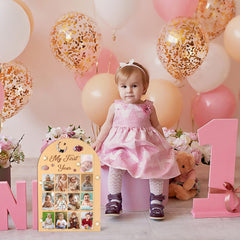 R HORSE wooden keepsake board adds warm nursery decor.