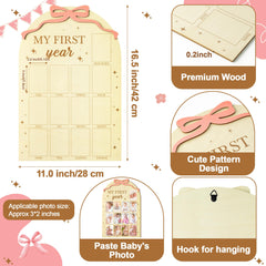 R HORSE wooden milestone board emphasizes 12 monthly memories