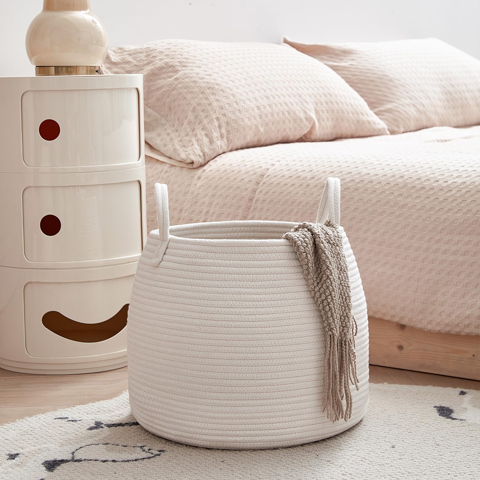 R RUNKA nursery decor basket features a kid-friendly, durable design