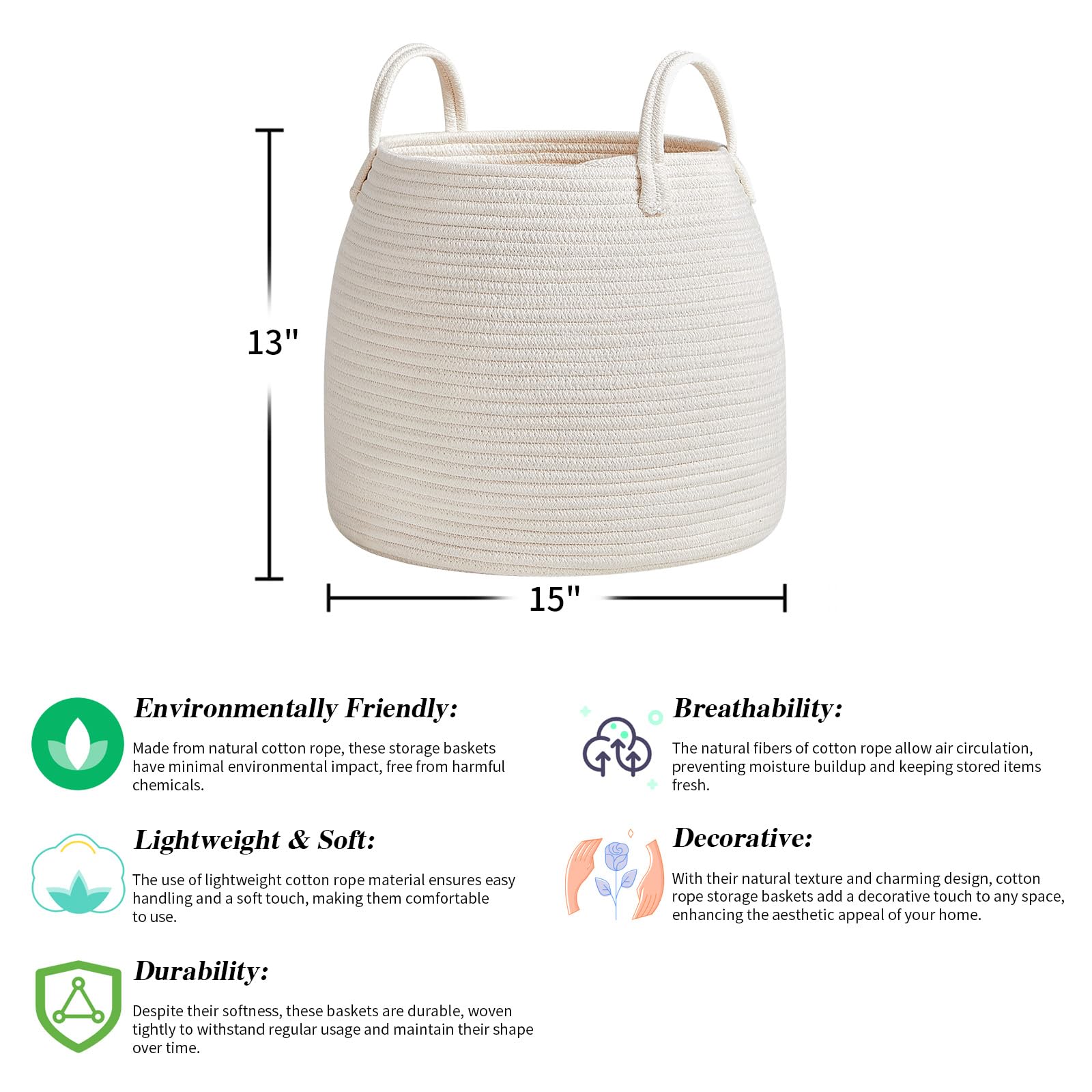 R RUNKA basket in neutral colors complements boho or modern nursery decor