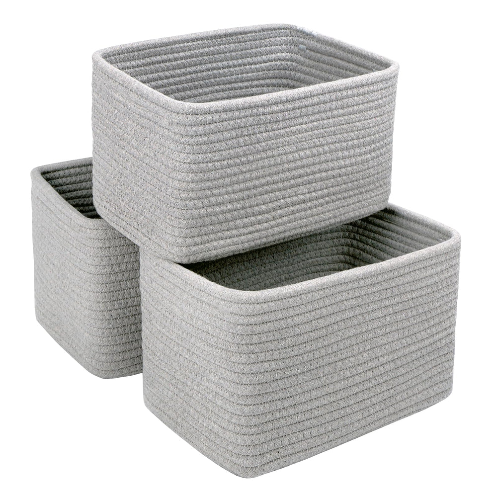 R RUNKA small cotton rope basket front view for compact storage