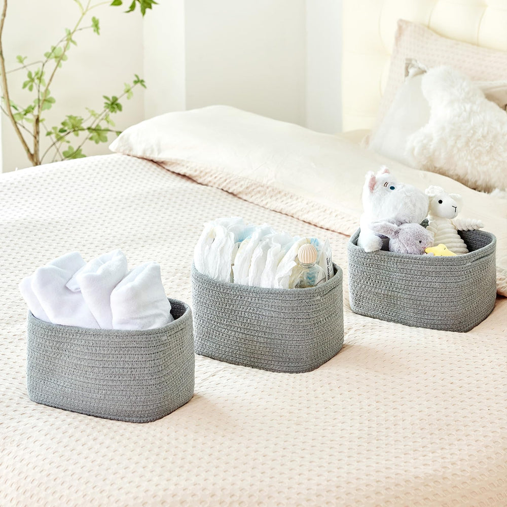 R RUNKA basket texture in grey complements modern decor