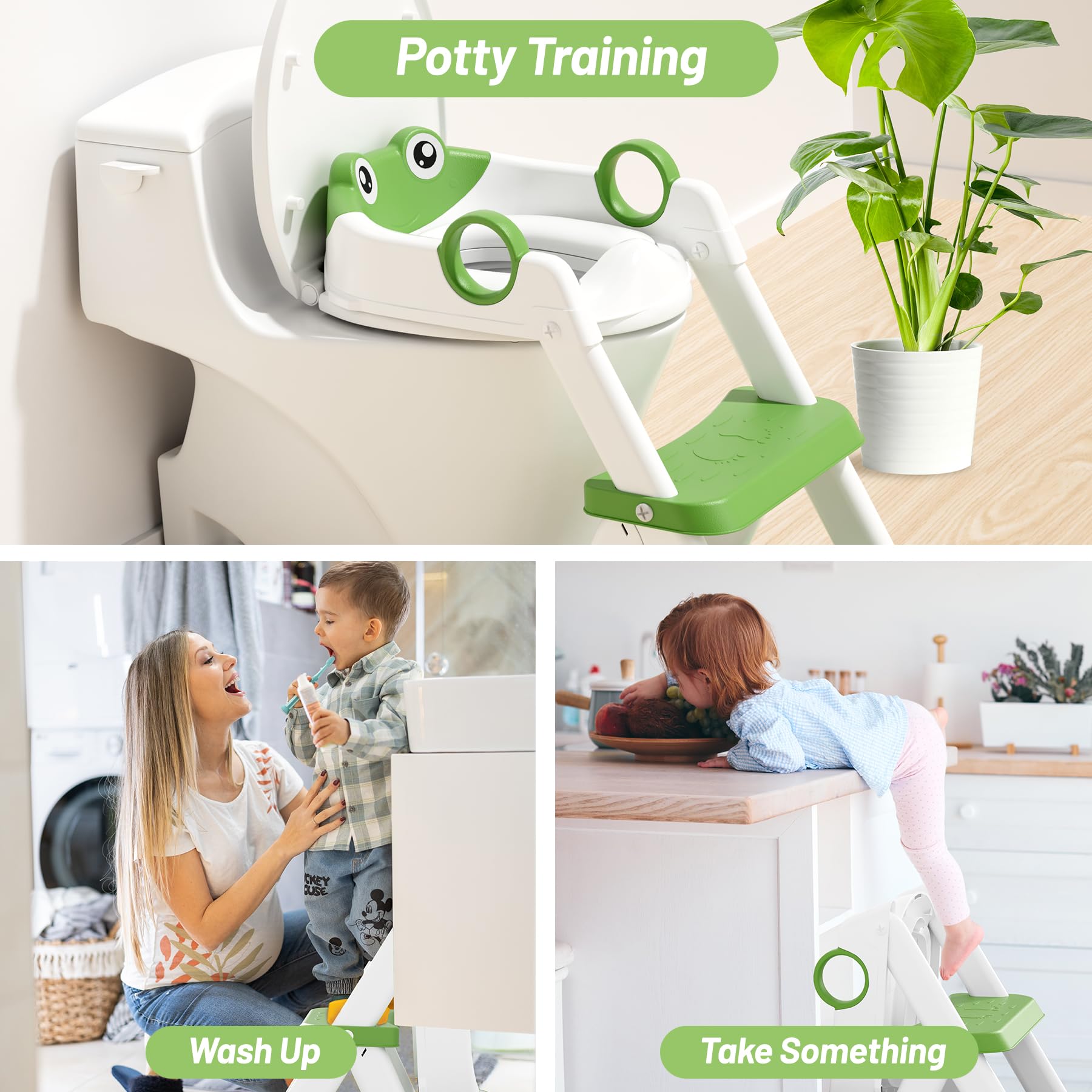 RABB 1ST Frog Potty Seat foldable design for easy storage.