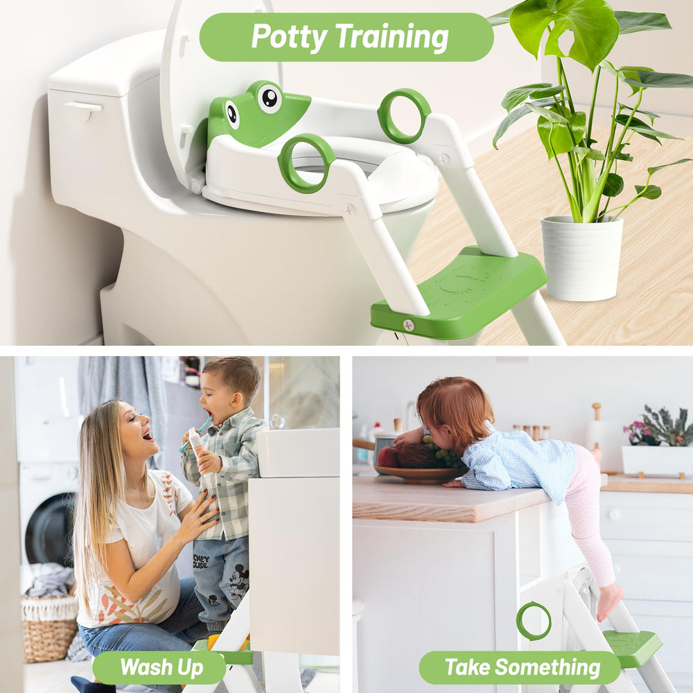 RABB 1ST Frog Potty Seat foldable design for easy storage.