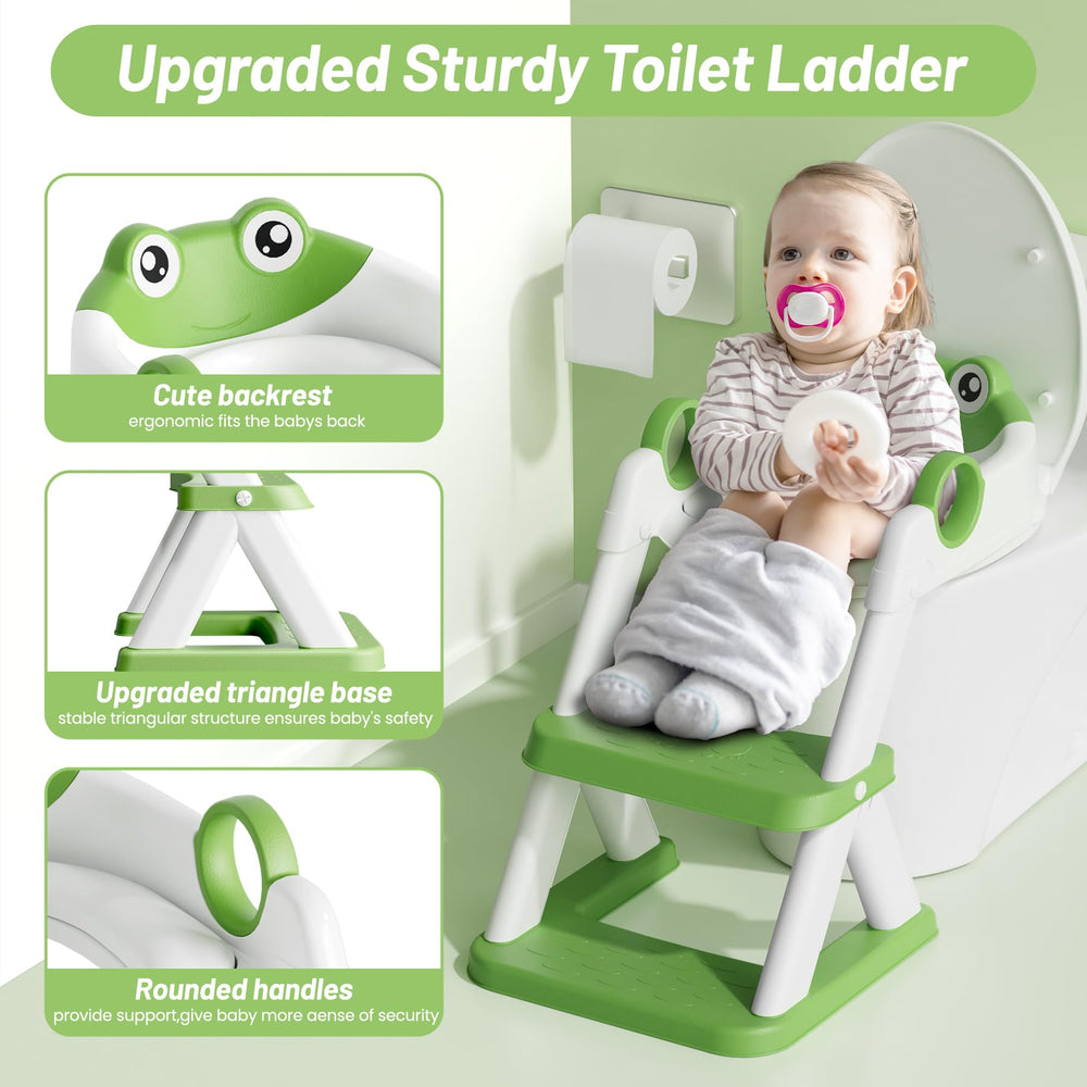 RABB 1ST Frog Potty Seat waterproof cushion for soft comfort.