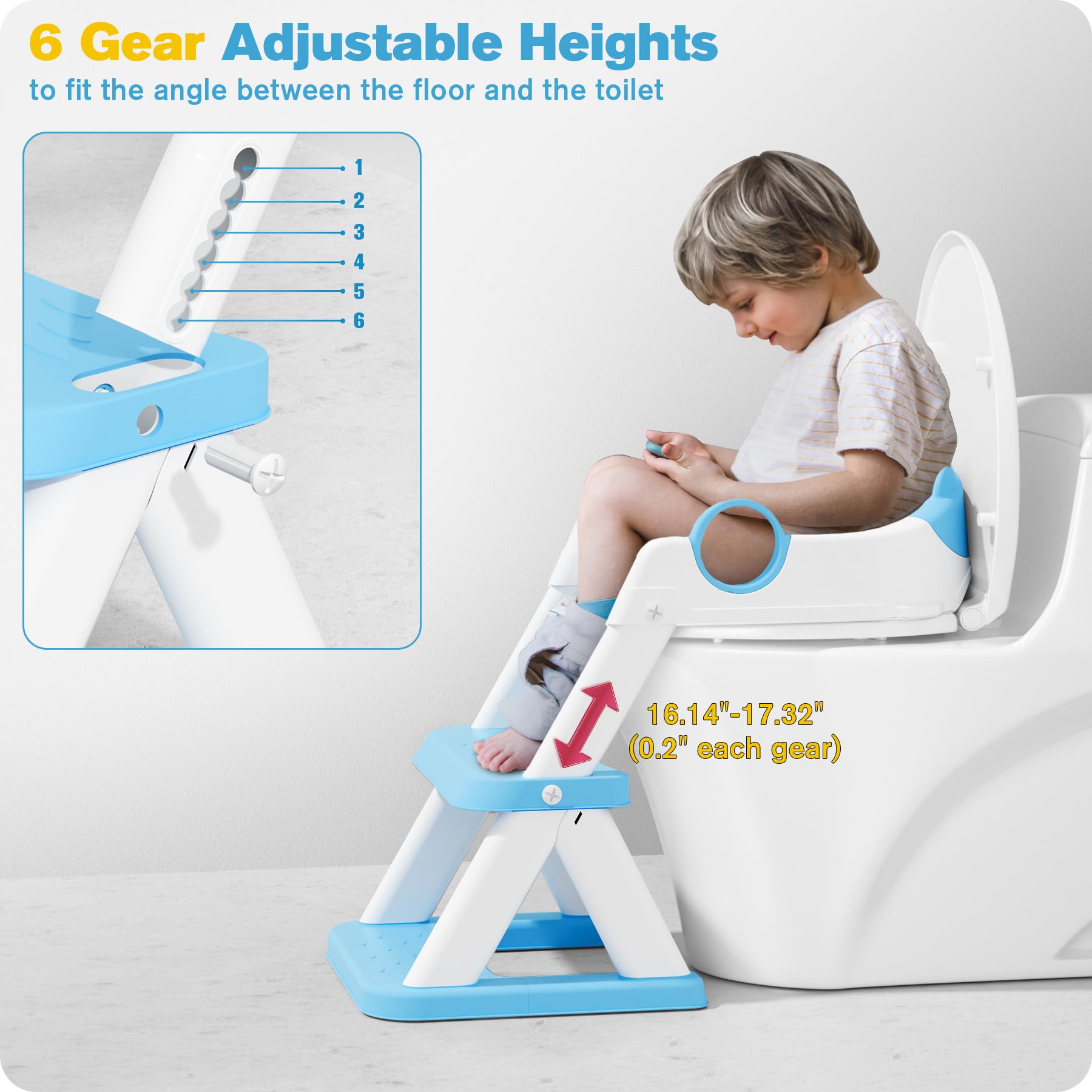 RABB 1ST 2-in-1 seat doubles as a step stool for reaching sinks.