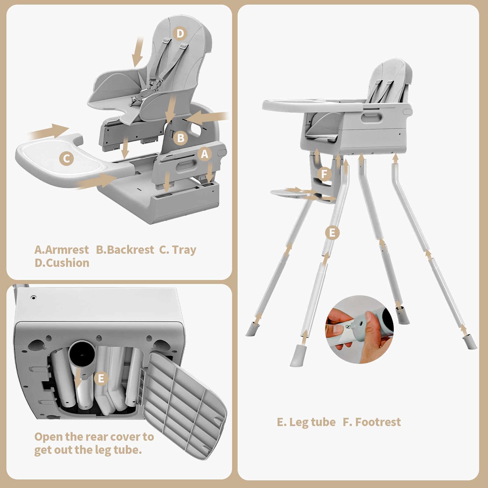 RadiAngl dual-position seat depth and adjustable footrest for growing kids.