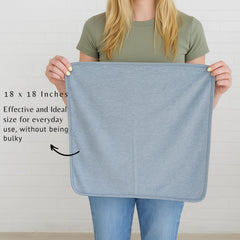 RADIHALT 18x18 inch blanket ready for desk or couch use.