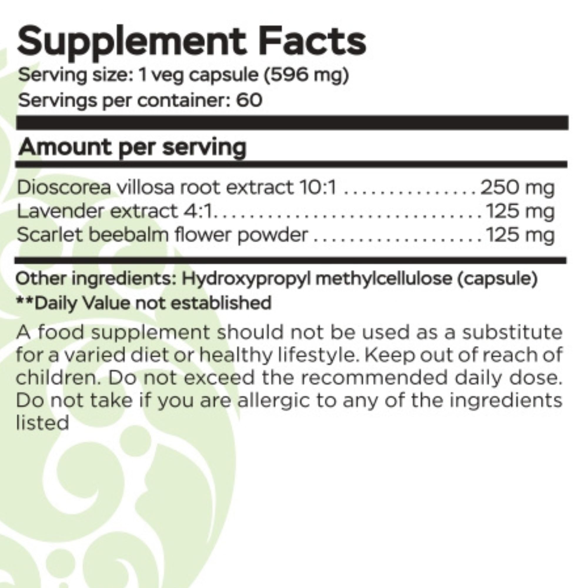 RaDoTech Wild Yam Root capsules on table for easy daily use.