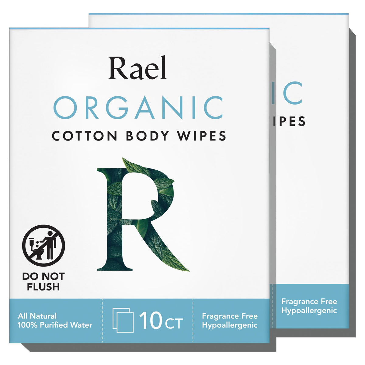 Rael Organic Cotton Wipes body cloth for gentle cleansing on the go