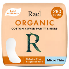 Rael pantiliner with organic cotton top sheet for daily comfort and freshness