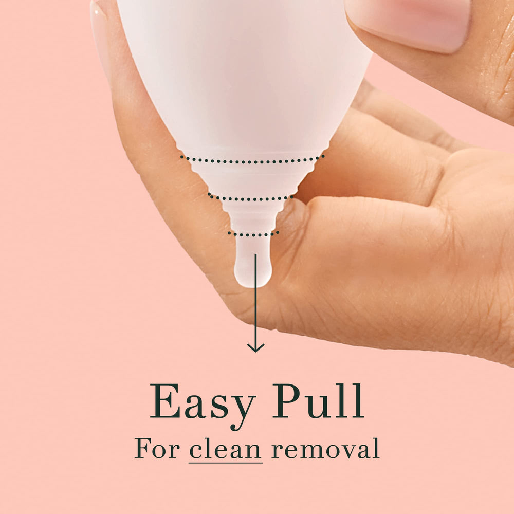 Rael period cup mini curved rim for easy removal and cleaning