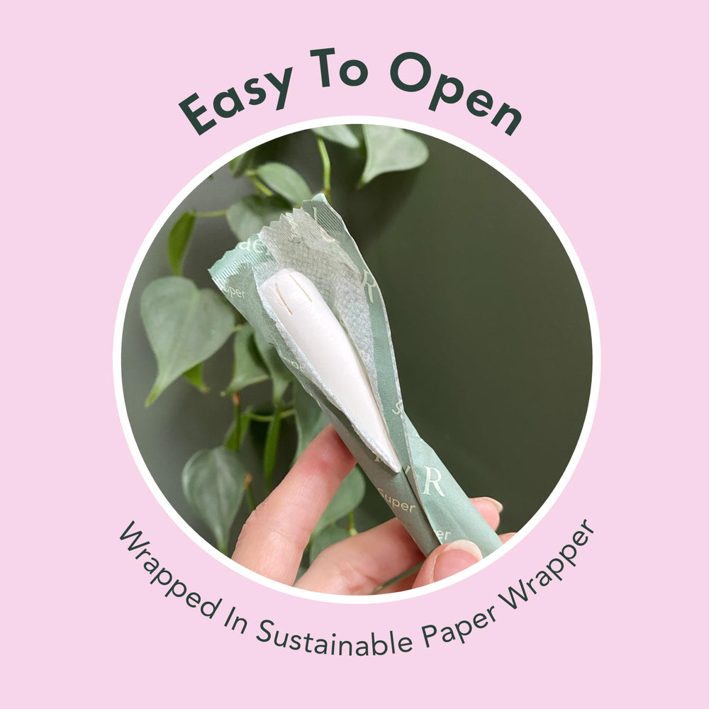 Rael tampons with Leak Locker Technology help prevent leaks.