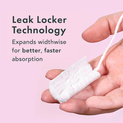 Rael organic cotton core tampons provide natural comfort.