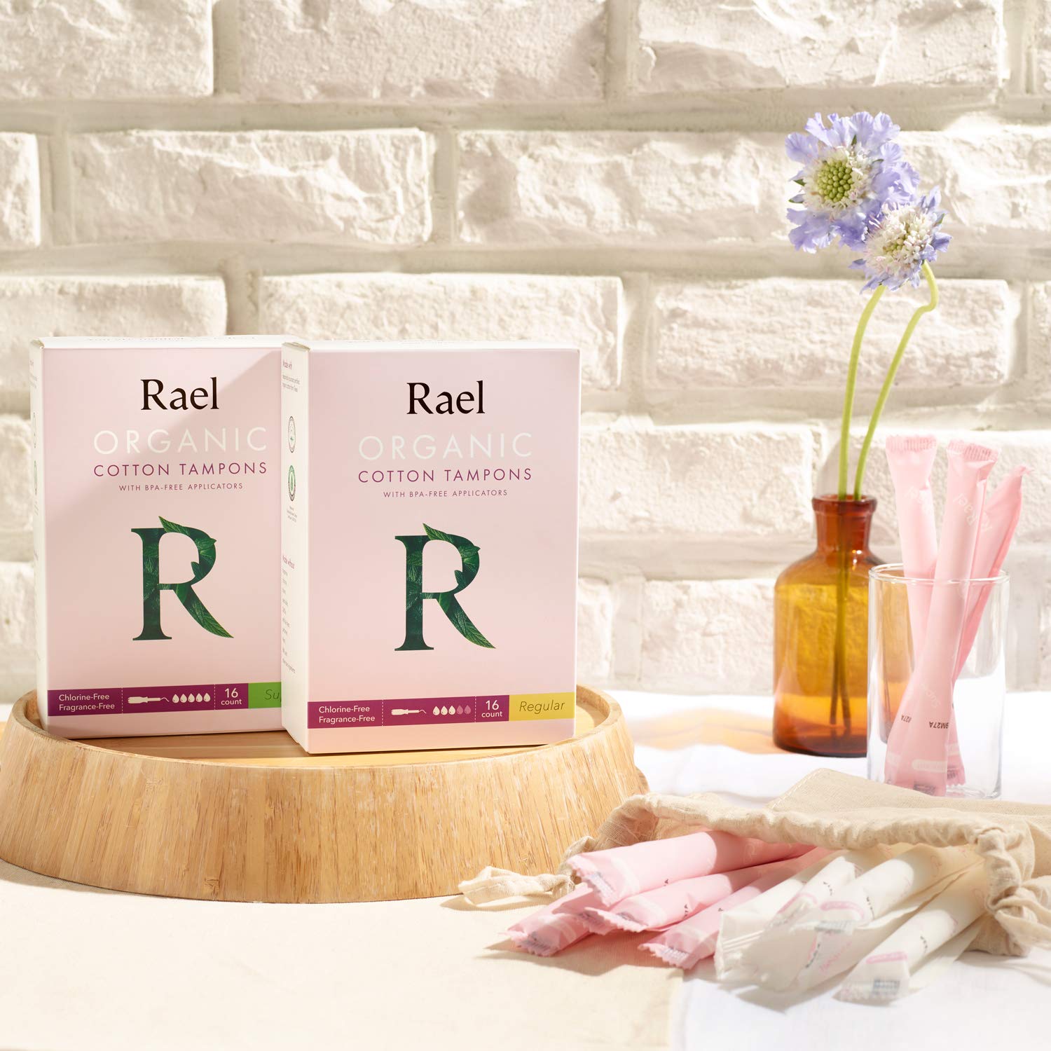 Rael tampon in-use image illustrates secure protection during daily activities.