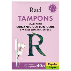 Rael tampons slim applicator with easy insertion and comfort
