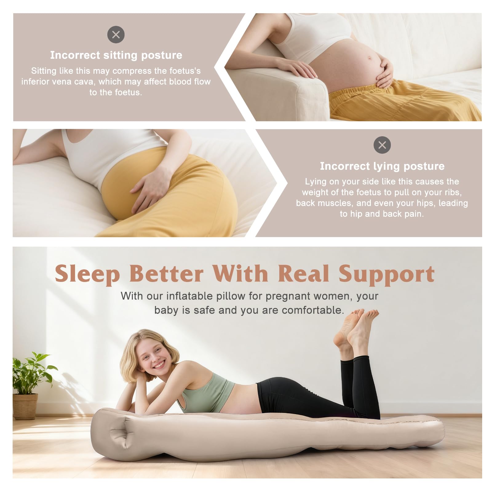 Raganawa pillow head-hole brown supports neck and head while lounging.