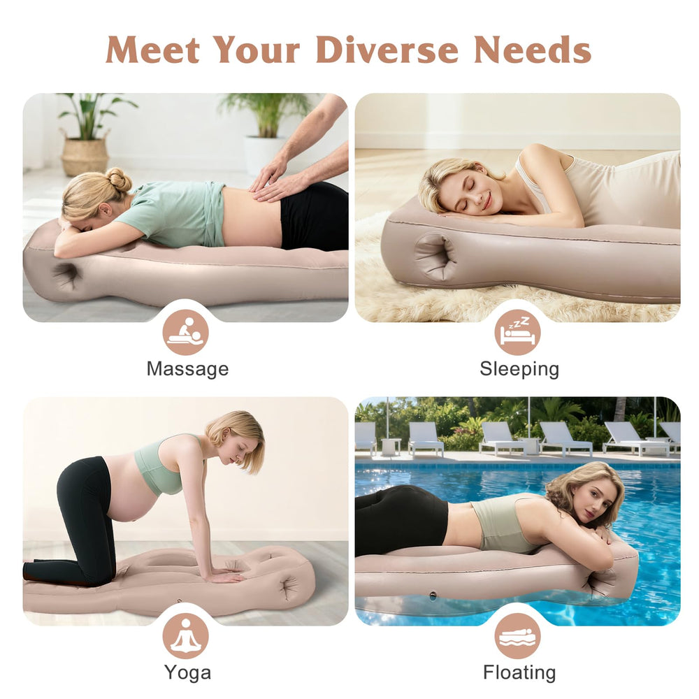 Raganawa waterproof pregnancy pillow brown ideal for home, beach, or pool lounging.