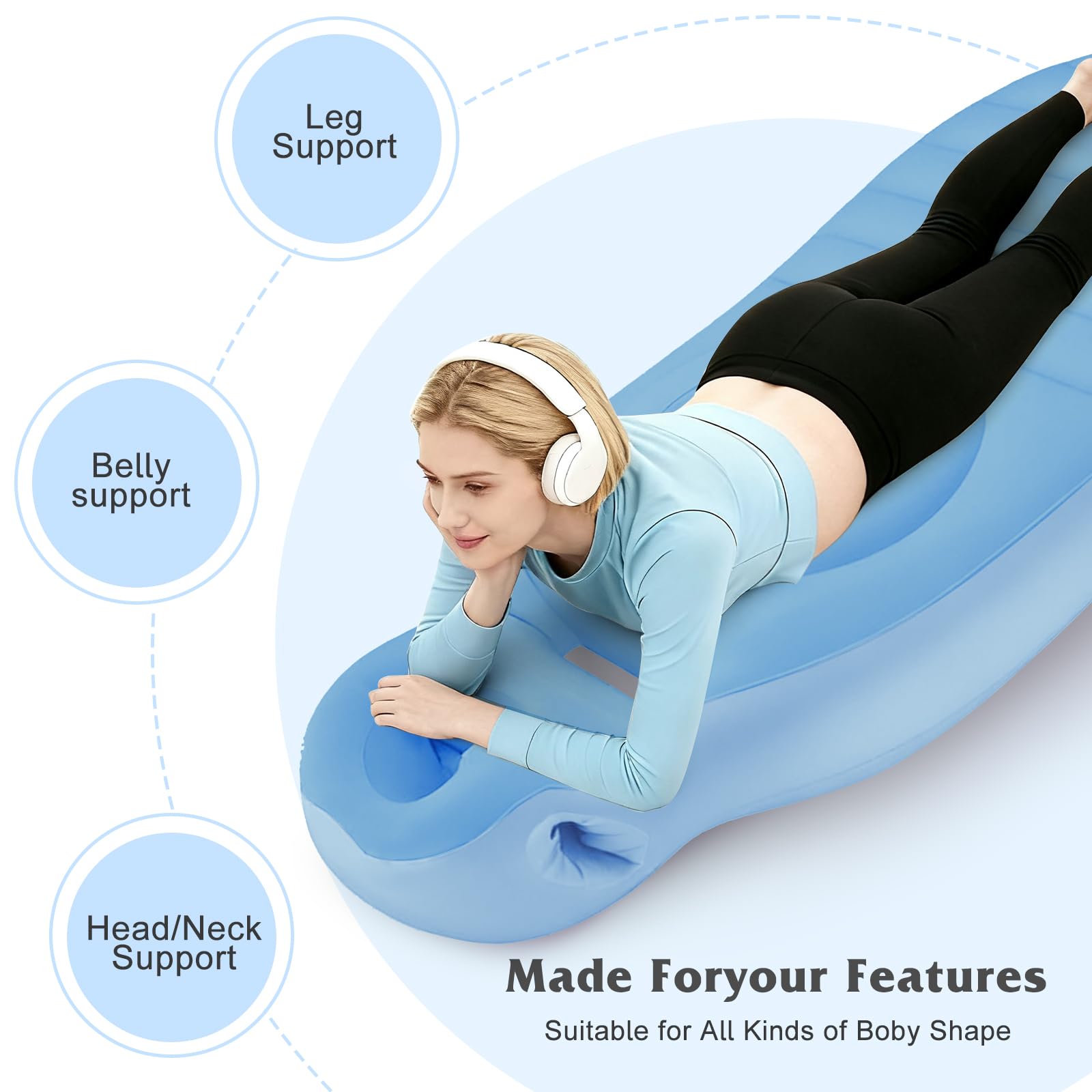 RAGANAWA waterproof design suitable for beach or pool lounging with support.