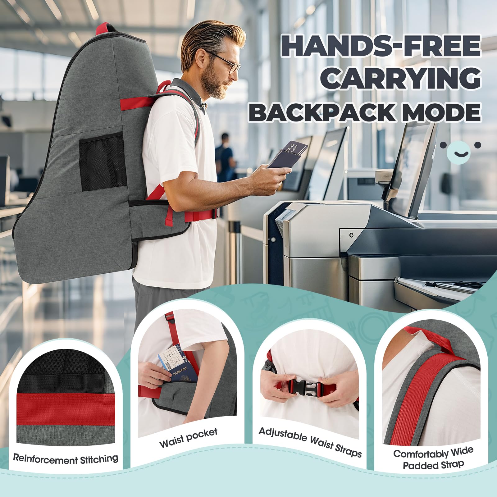 RAINSMORE dual lockable zipper adds security during airport handling