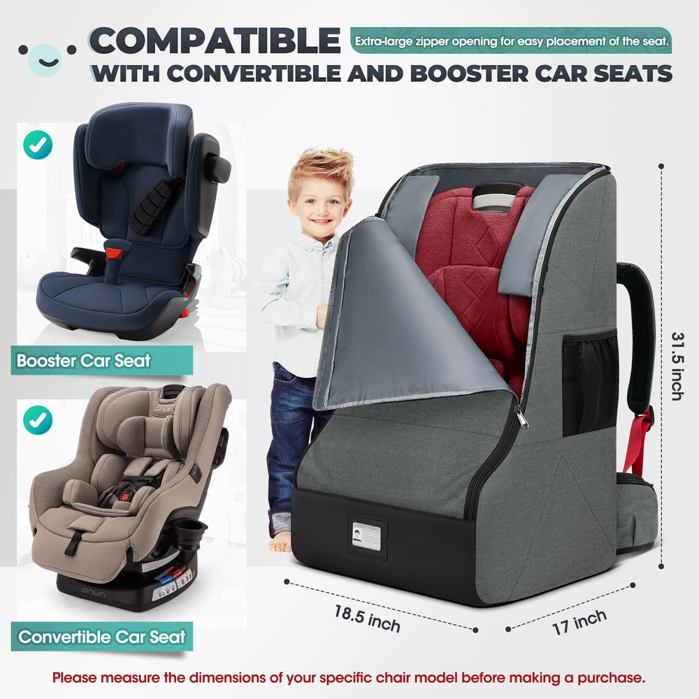 RAINSMORE inner padded wings provide secure cushion for car seats during transport