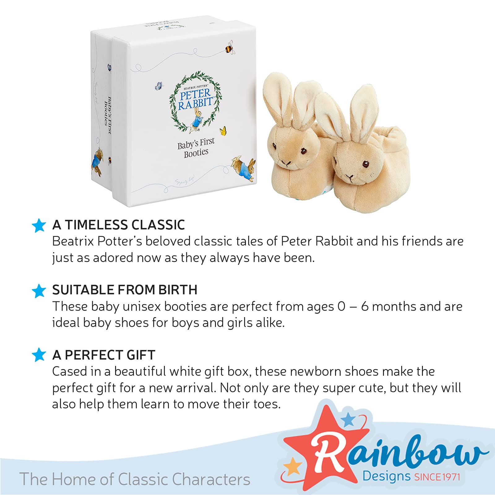 Peter Rabbit booties size 0-6 months ideal for indoor outdoor wear