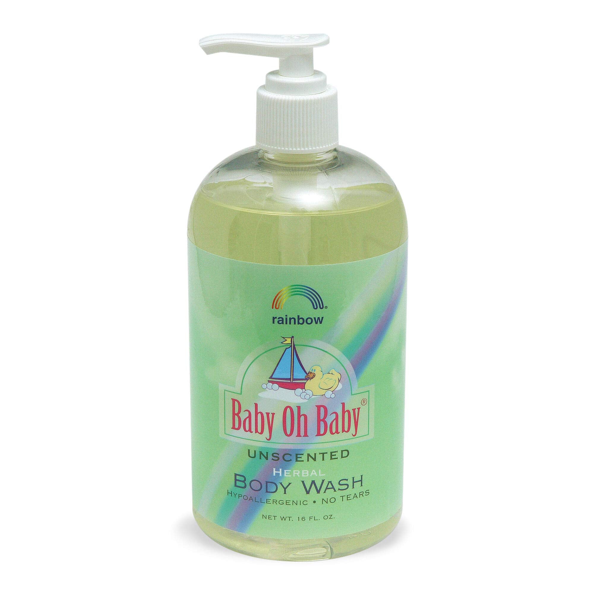 Rainbow Research Baby Oh Baby Body Wash unscented bottle for gentle cleansing on sensitive skin