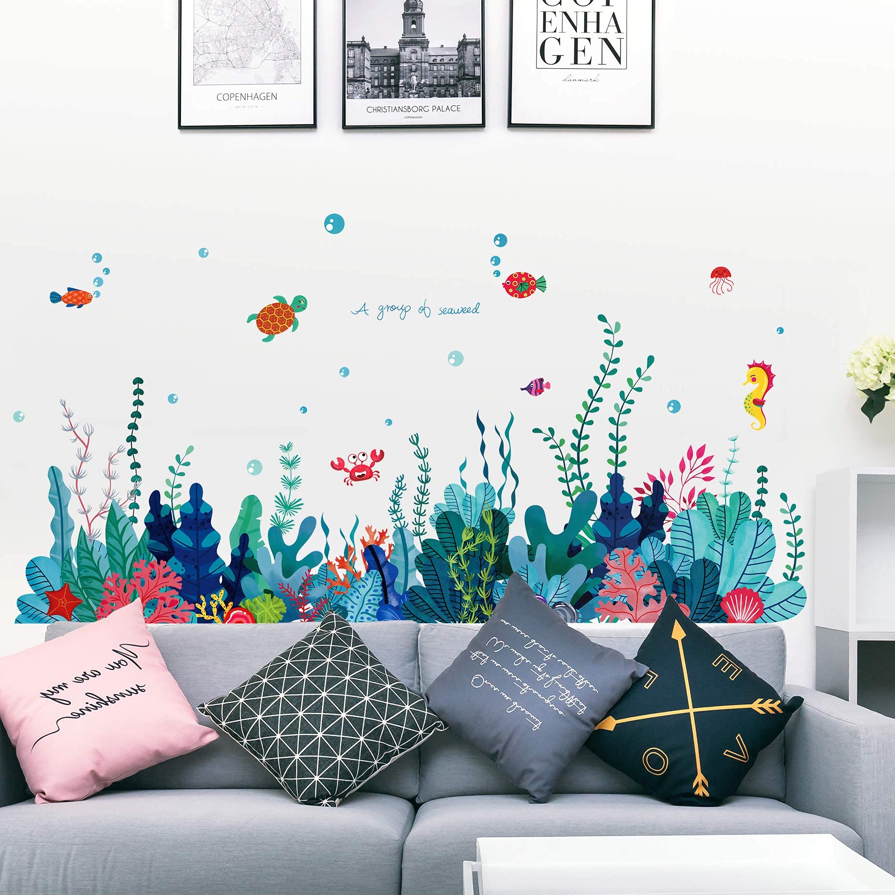 RAINBOW WSK 3D sea grass decals add depth to your kids' room