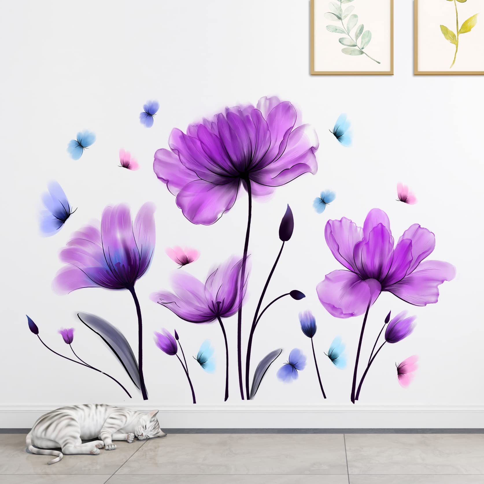 Rainbow WSK RW-1500 watercolor floral decor brings nature-inspired color to living areas.