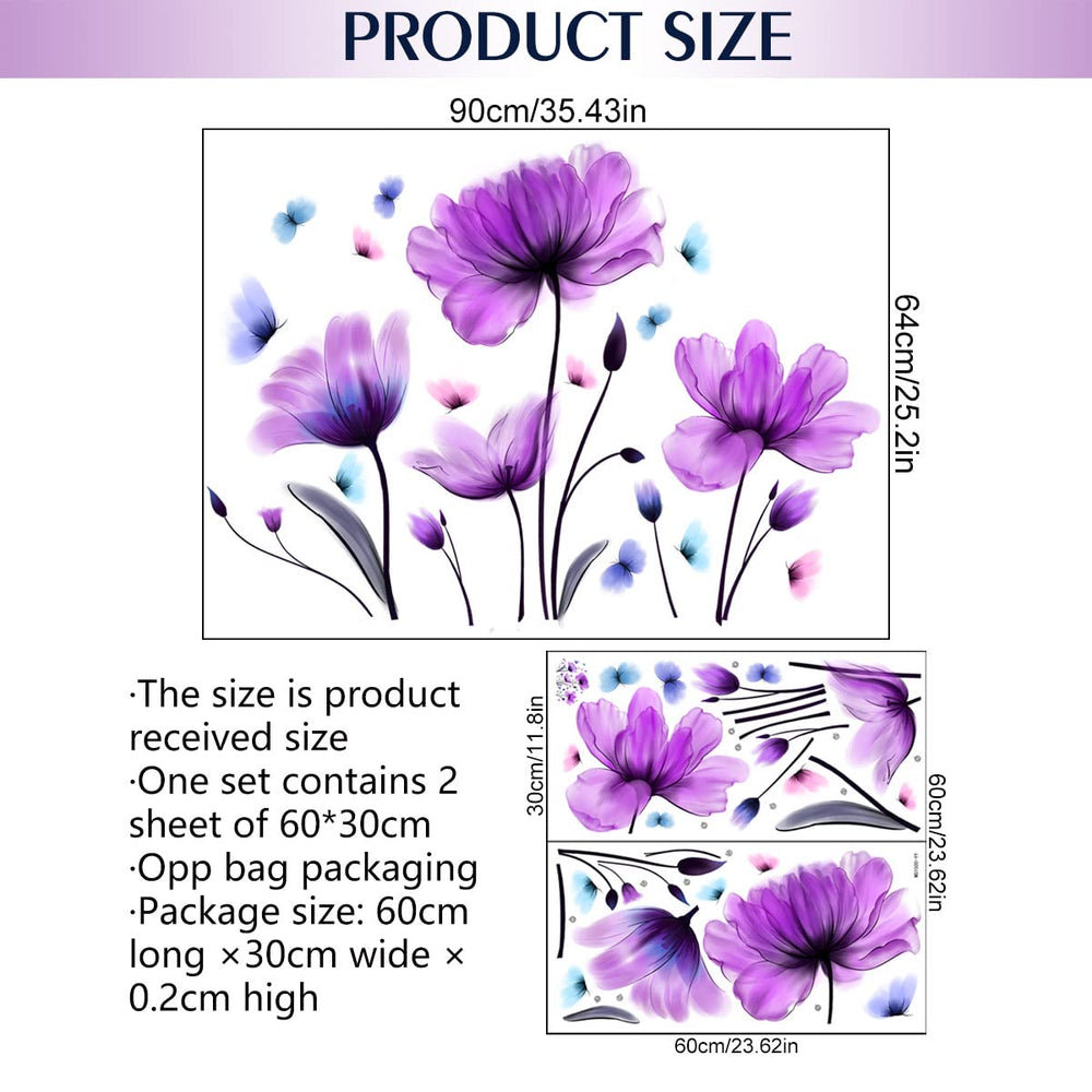 Rainbow WSK RW-1500 giant tulips wall art enlivens bedrooms with bright watercolor petals.