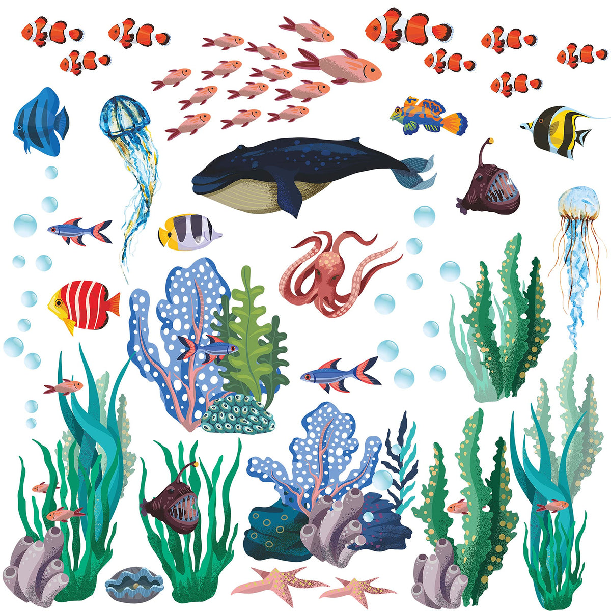 RAINBOW WSK RW-1029 ocean animals sheet 1 creates playful kids room decor