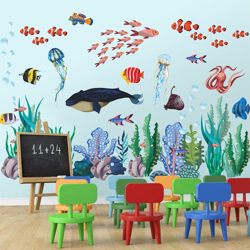 RAINBOW WSK RW-1029 ocean animals sheet 4 features whales and jellyfish, DIY friendly decor