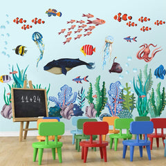 RAINBOW WSK RW-1029 ocean animals sheet 4 features whales and jellyfish, DIY friendly decor