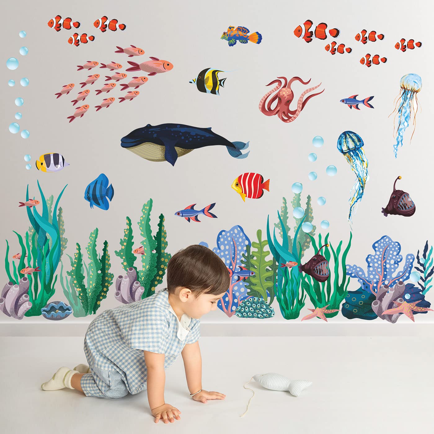 RAINBOW WSK RW-1029 ocean animals sheet 6 includes starfish and seaweed for playful accents